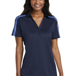 Women's Silk Touch Performance Colorblock Stripe Polo Thumbnail